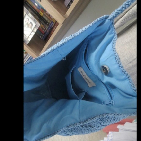 Studio Works blue crocheted purse shoulder bag - Picture 3 of 3